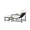ebuy24 Corso lounge stoel met voetenbank zwart.