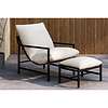 ebuy24 Corso lounge stoel met voetenbank zwart.