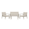ebuy24 Mazzaro lounge set 1 bank, 2 stoelen, 1 salontafel beige.