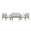 ebuy24 Mazzaro lounge set 1 bank, 2 stoelen, 1 salontafel groen.