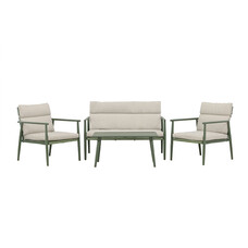 ebuy24 Mazzaro lounge set 1 bank, 2 stoelen, 1 salontafel groen.