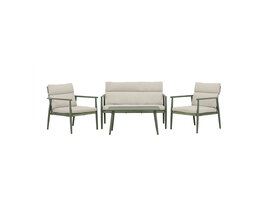 ebuy24 Mazzaro lounge set 1 bank, 2 stoelen, 1 salontafel groen.