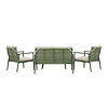 ebuy24 Mazzaro lounge set 1 bank, 2 stoelen, 1 salontafel groen.