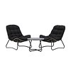 ebuy24 Cala lounge set 2 lounge stoelen, 1 salontafel antraciet.