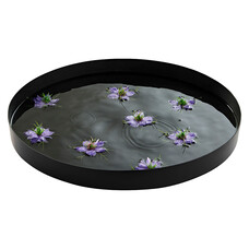 ebuy24 Wat spiegelbad ø57cm zwart.