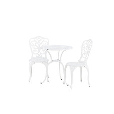 ebuy24 Nandin café set 1 tafel, 2 stoelen wit.