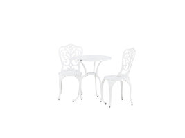 ebuy24 Nandin café set 1 tafel, 2 stoelen wit.