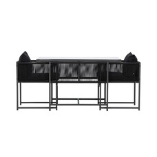 ebuy24 Noto café set 1 eettafel, 2 stoelen zwart.