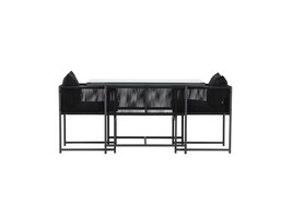 ebuy24 Noto café set 1 eettafel, 2 stoelen zwart.