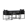 ebuy24 Noto café set 1 eettafel, 2 stoelen zwart.