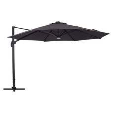 ebuy24 Torben hangparasol ø3,5m met zonnecel verlichting zwart, grijs.