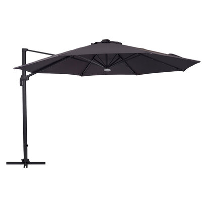 ebuy24 Torben hangparasol ø3,5m met zonnecel verlichting zwart, grijs.