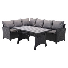 ebuy24 Ester sofaset 2 delen met kussens. sofa omkeerbaar zwart, grijs.