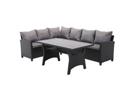 ebuy24 Ester sofaset 2 delen met kussens. sofa omkeerbaar zwart, grijs.