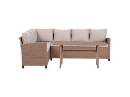 ebuy24 Ester sofaset 2 delen met kussens. sofa omkeerbaar natuur.