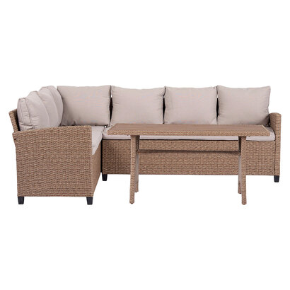 ebuy24 Ester sofaset 2 delen met kussens. sofa omkeerbaar natuur.
