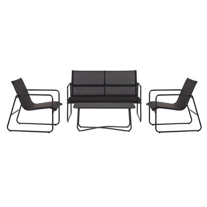 ebuy24 Theodor sofa set 4 delen zwart.