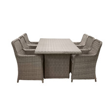 ebuy24 Wembley tuinmeubelset 1 eettafel, 6 stoelen natuur.