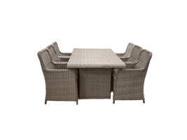 ebuy24 Wembley tuinmeubelset 1 eettafel, 6 stoelen natuur.