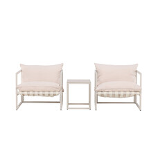 ebuy24 Messina tuinmeubelset 1 eettafel, 4 stoelen beige.
