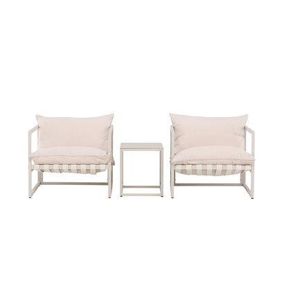 ebuy24 Messina tuinmeubelset 1 eettafel, 4 stoelen beige.