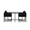 ebuy24 Noto tuinmeubelset 1 eettafel, 2 stoelen zwart.