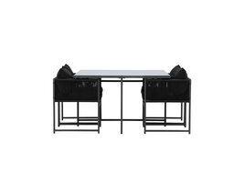 ebuy24 Noto tuinmeubelset 1 eettafel, 2 stoelen zwart.