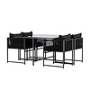 ebuy24 Noto tuinmeubelset 1 eettafel, 2 stoelen zwart.