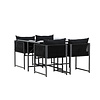 ebuy24 Noto tuinmeubelset 1 eettafel, 2 stoelen zwart.