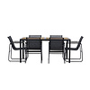 ebuy24 Lampedusa tuinmeubelset 1 eettafel, 6 stoelen zwart.