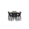ebuy24 Lampedusa tuinmeubelset 1 eettafel, 6 stoelen zwart.