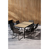ebuy24 Lampedusa tuinmeubelset 1 eettafel, 6 stoelen zwart.