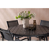 ebuy24 BreakSantorini tuinmeubelset 1 eettafel, 4 stoelen zwart.