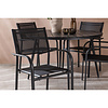 ebuy24 BreakSantorini tuinmeubelset 1 eettafel, 4 stoelen zwart.