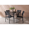 ebuy24 BreakSantorini tuinmeubelset 1 eettafel, 4 stoelen zwart.