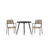 ebuy24 BreakLindos tuinmeubelset 1 eettafel, 2 stoelen zwart.