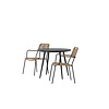 ebuy24 BreakLindos tuinmeubelset 1 eettafel, 2 stoelen zwart.
