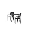 ebuy24 BreakSantorini tuinmeubelset 1 eettafel, 2 stoelen zwart.