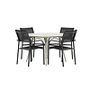 ebuy24 LinaSantorini tuinmeubelset 1 eettafel, 4 stoelen beige.