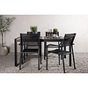 ebuy24 TogoSantorini tuinmeubelset 1 eettafel, 4 stoelen zwart.