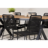 ebuy24 GarciaLindos tuinmeubelset 1 eettafel, 6 stoelen zwart.