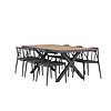 ebuy24 GarciaStina tuinmeubelset 1 eettafel, 6 stoelen zwart.