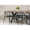 ebuy24 GarciaStina tuinmeubelset 1 eettafel, 6 stoelen zwart.