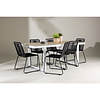 ebuy24 MerloLindos tuinmeubelset 1 eettafel, 6 stoelen wit.
