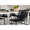 ebuy24 MerloLindos tuinmeubelset 1 eettafel, 6 stoelen wit.