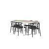 ebuy24 MerloStina tuinmeubelset 1 eettafel, 6 stoelen wit.