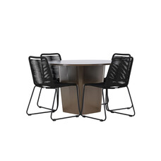 ebuy24 SantaFeLindos tuinmeubelset 1 eettafel, 4 stoelen bruin.