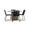 ebuy24 SantaFeLindos tuinmeubelset 1 eettafel, 4 stoelen bruin.