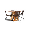 ebuy24 LumpurLindos tuinmeubelset 1 eettafel, 4 stoelen natuur.