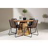ebuy24 LumpurLindos tuinmeubelset 1 eettafel, 4 stoelen natuur.